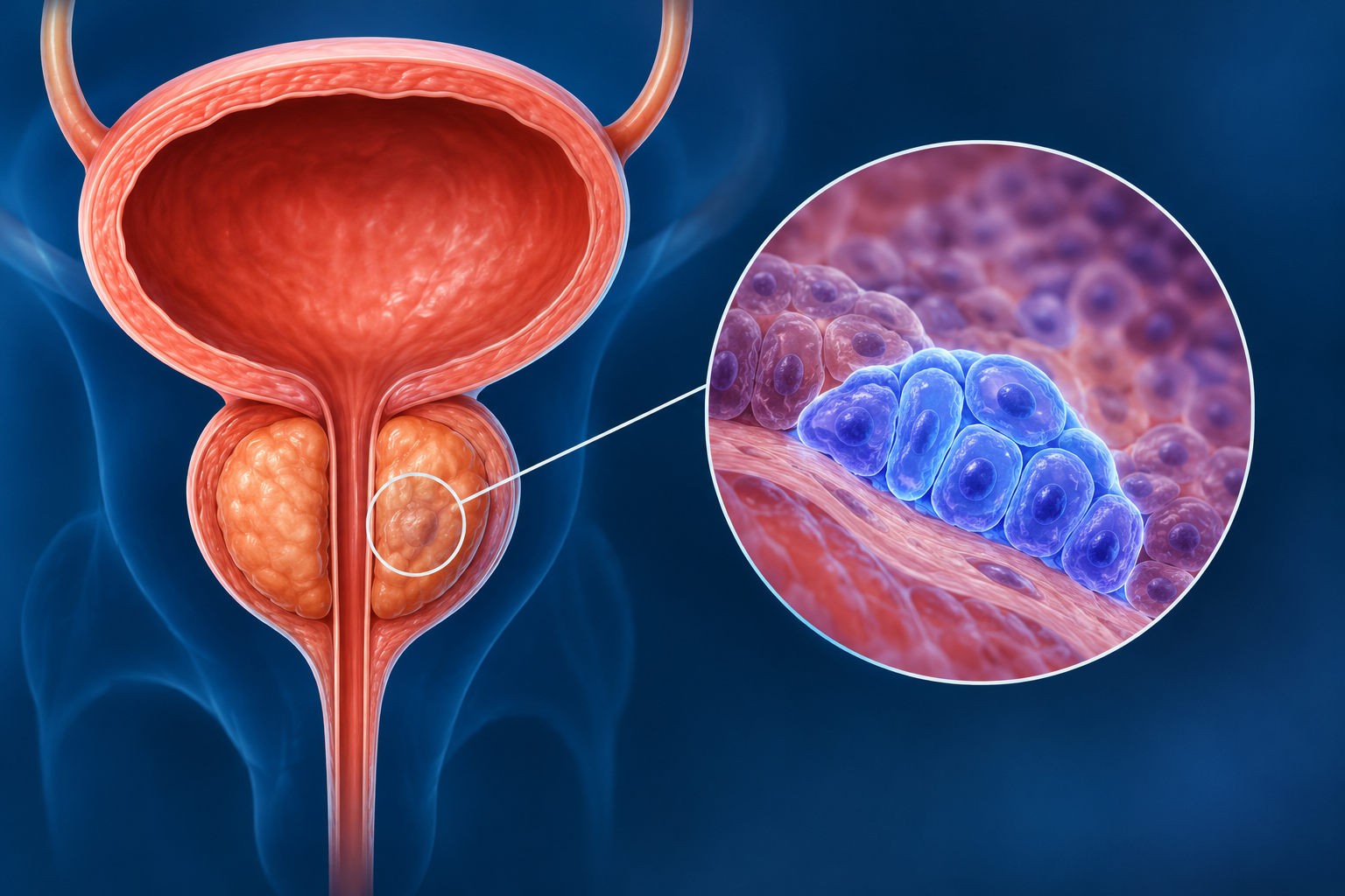 illustrazione medica della prostata